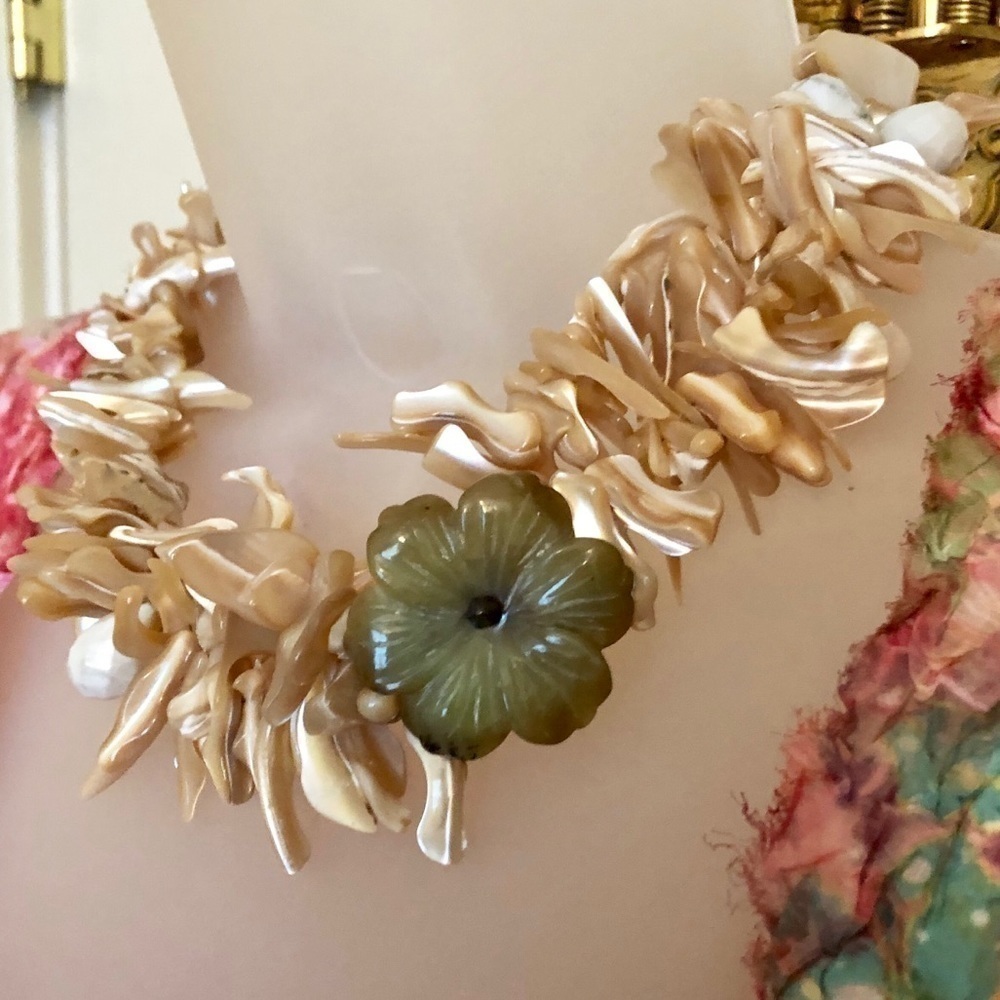 𝅺🇺🇸 Genuine Abalone Necklace Golden Abalone & Agate STUNNING Handcrafted - Picture 7 of 10